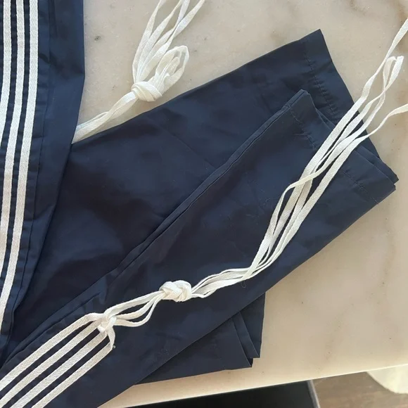 Edikted Navy Track Pants with White Stripes - Picture 3 of 4
